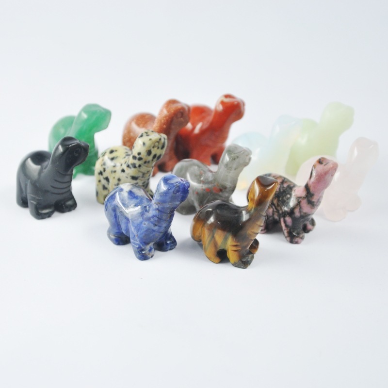 1.2 inch natural crystal jade small dinosaur carving ornaments
