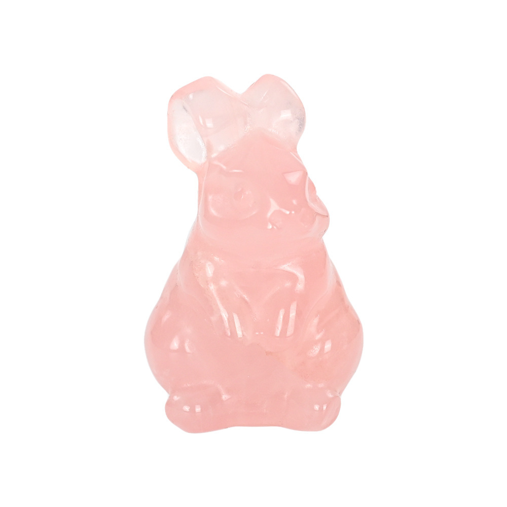 1.5 inch natural crystal Peter Rabbit ornaments carved rabbit