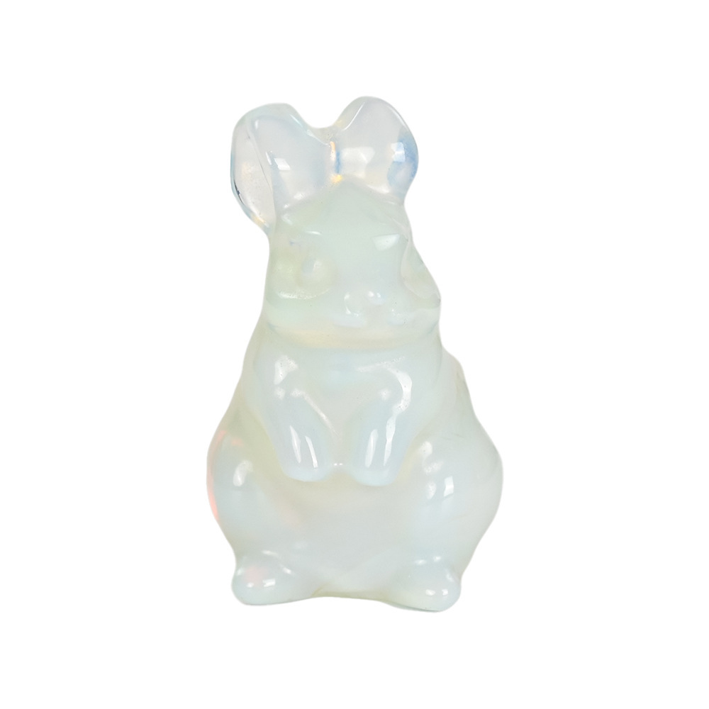 1.5 inch natural crystal Peter Rabbit ornaments carved rabbit