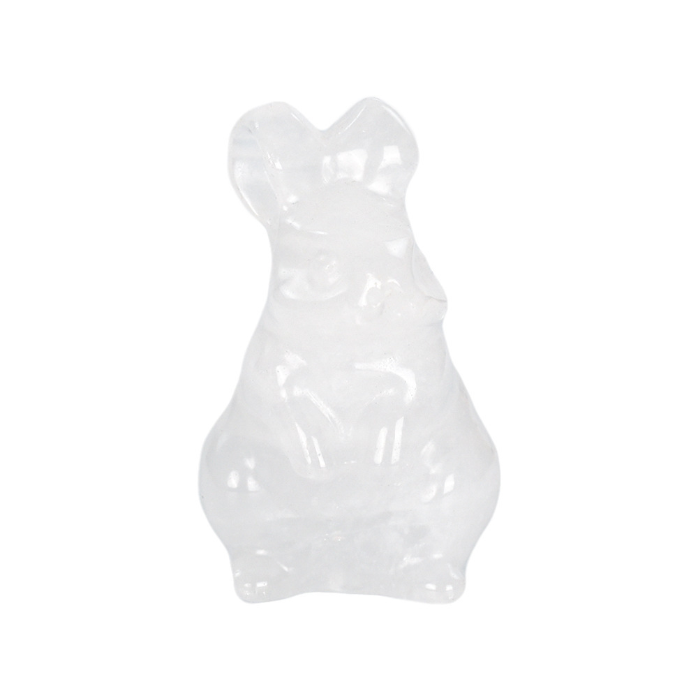 1.5 inch natural crystal Peter Rabbit ornaments carved rabbit