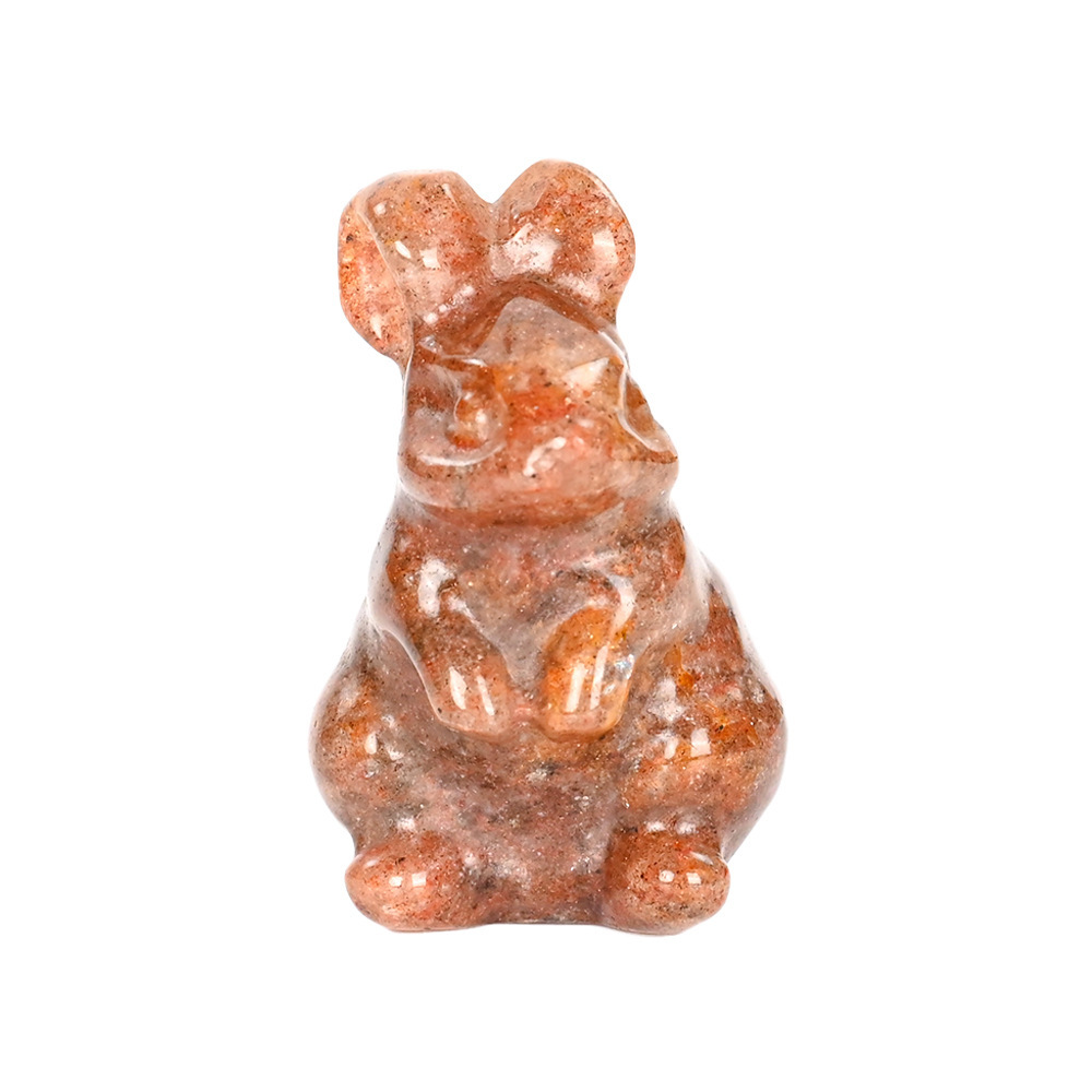 1.5 inch natural crystal Peter Rabbit ornaments carved rabbit