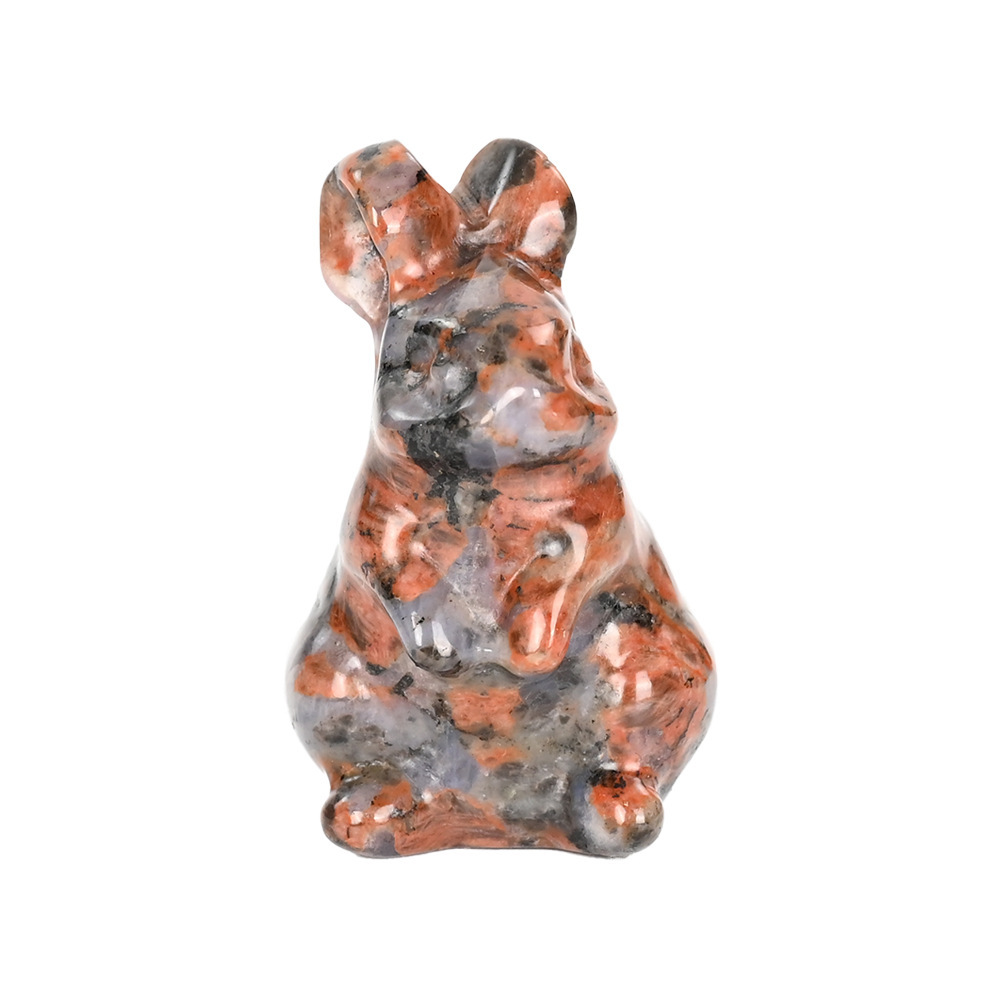 1.5 inch natural crystal Peter Rabbit ornaments carved rabbit