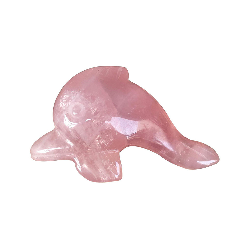 1.5 inch Natural crystal jade dolphin animal carving