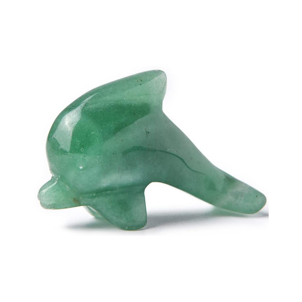 1.5 inch Natural crystal jade dolphin animal carving