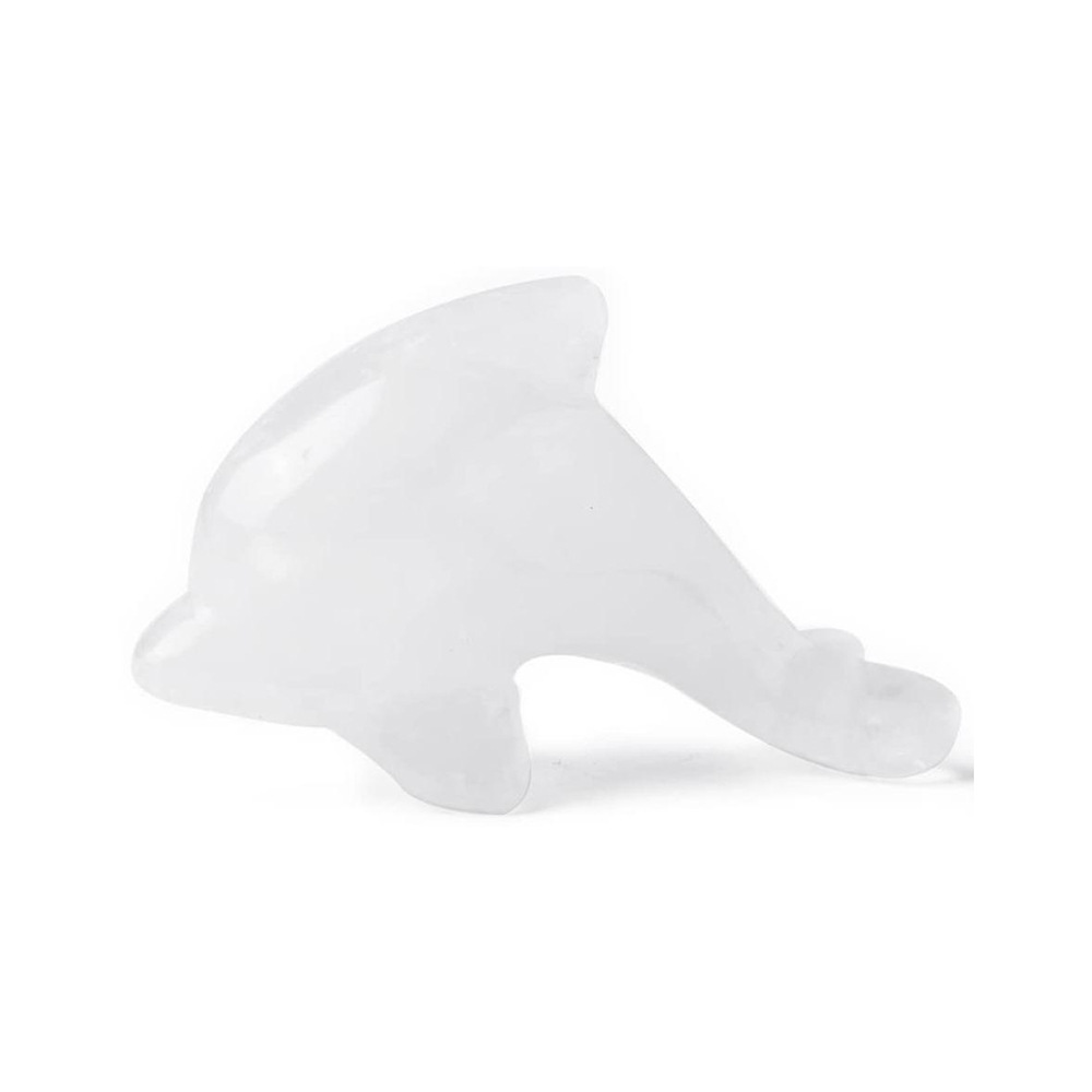 1.5 inch Natural crystal jade dolphin animal carving