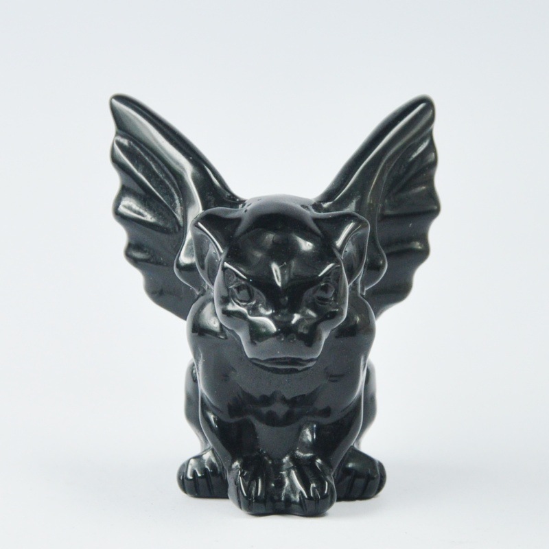 2.5 inch natural fluorite obsidian with wings ogre