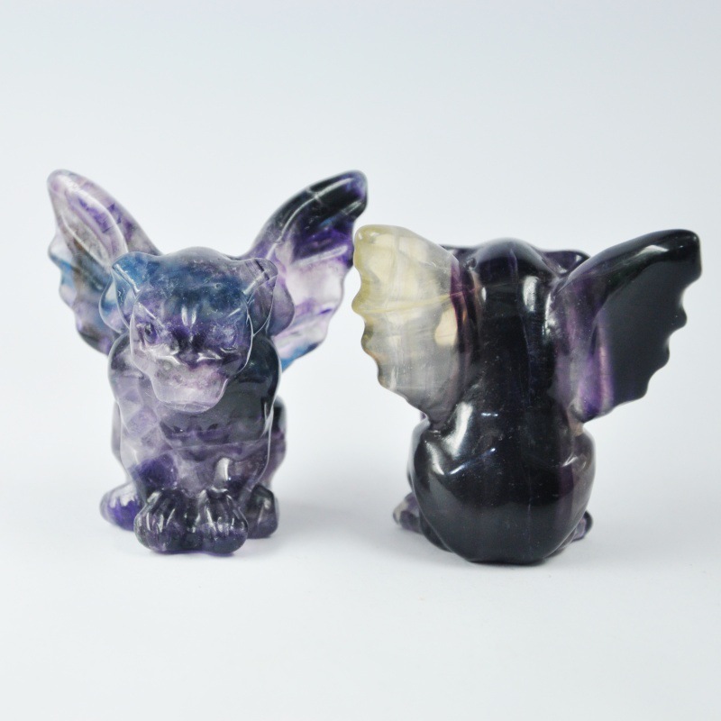 2.5 inch natural fluorite obsidian with wings ogre