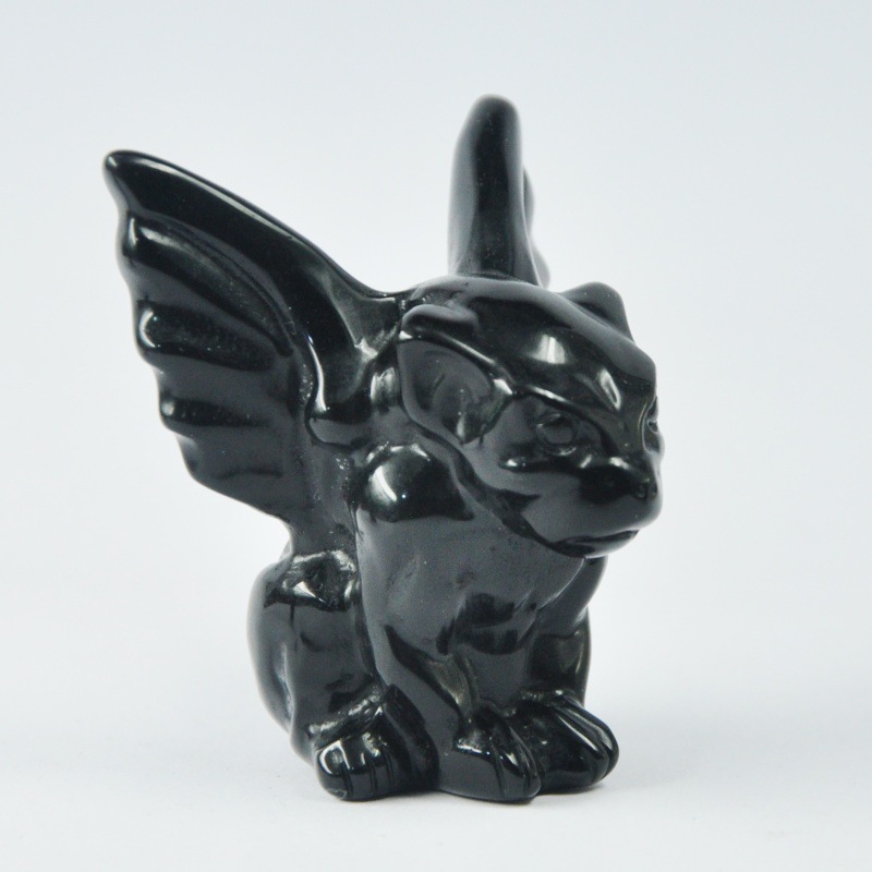 2.5 inch natural fluorite obsidian with wings ogre