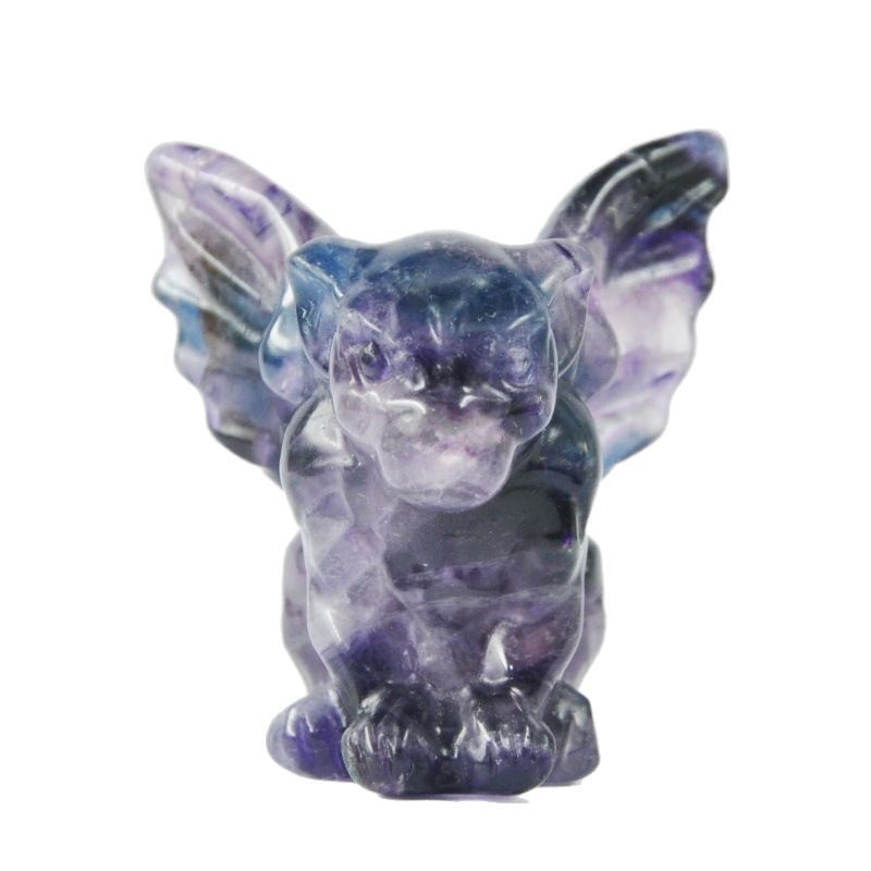2.5 inch natural fluorite obsidian with wings ogre