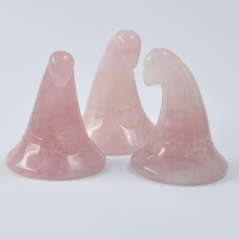 2-inch natural crystal jade carved wizard hat ornaments