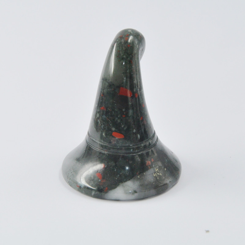 2-inch natural crystal jade carved wizard hat ornaments