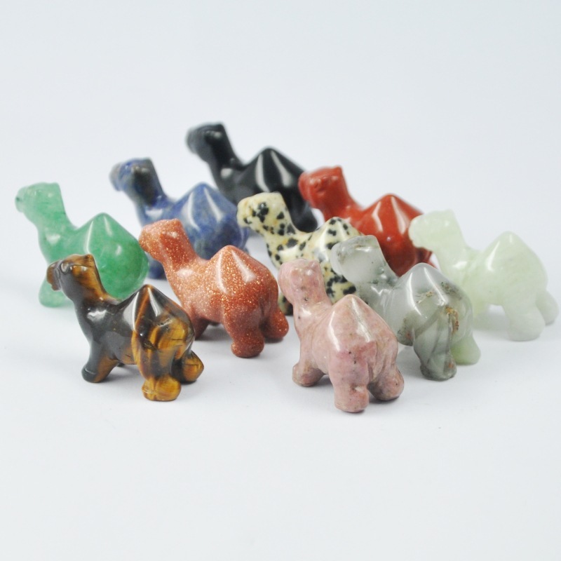 1.2 inch natural crystal jade camel carving ornaments