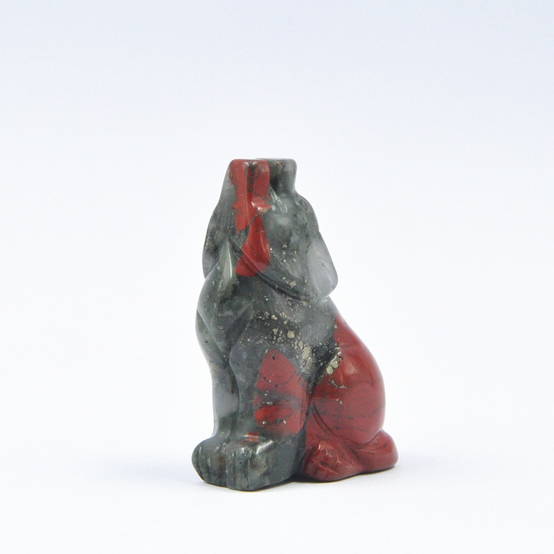 1.5 inch natural crystal jade carving howling wolf ornaments