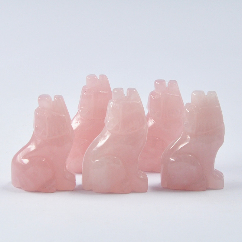 1.5 inch natural crystal jade carving howling wolf ornaments
