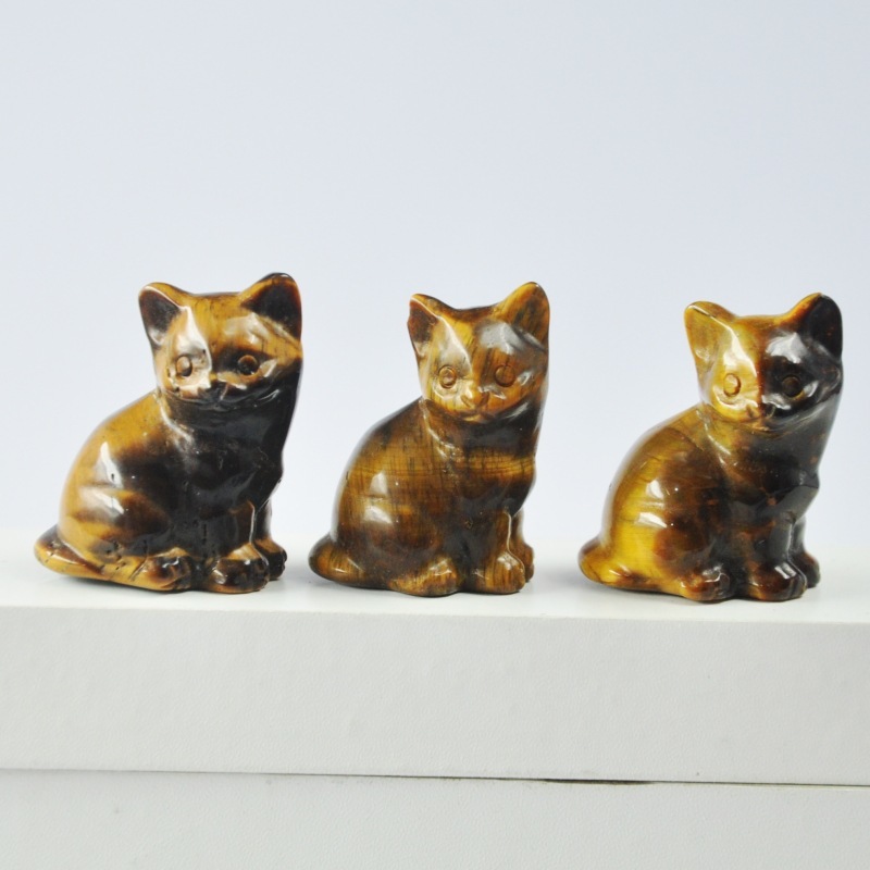 1.2-inch exquisite cat jade carving decorative ornaments
