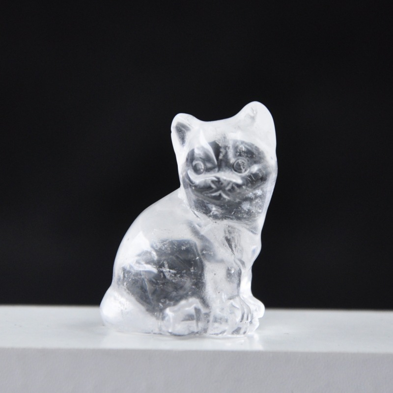 1.2-inch exquisite cat jade carving decorative ornaments