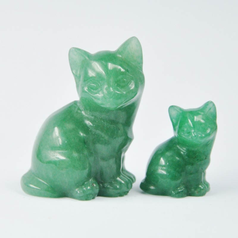1.2-inch exquisite cat jade carving decorative ornaments