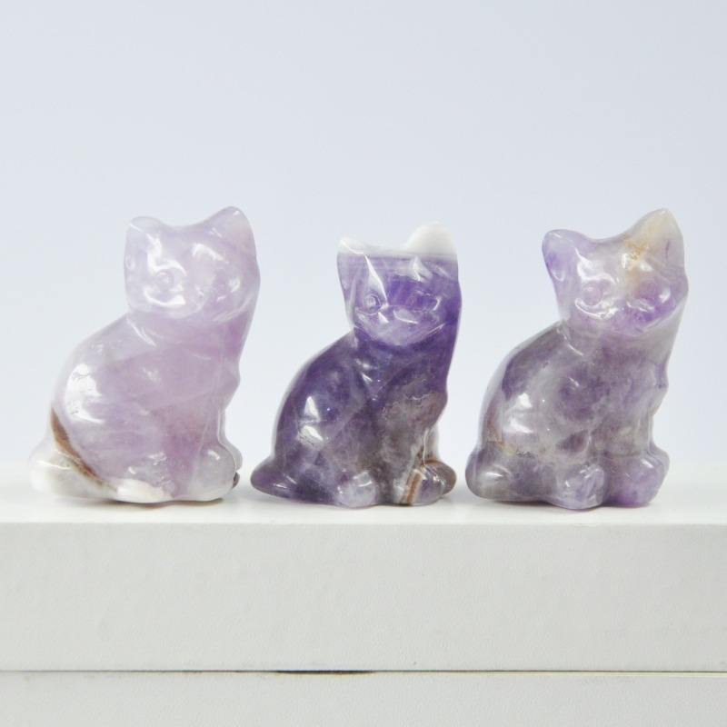 1.2-inch exquisite cat jade carving decorative ornaments
