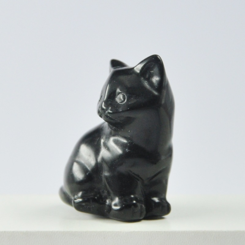 1.2-inch exquisite cat jade carving decorative ornaments