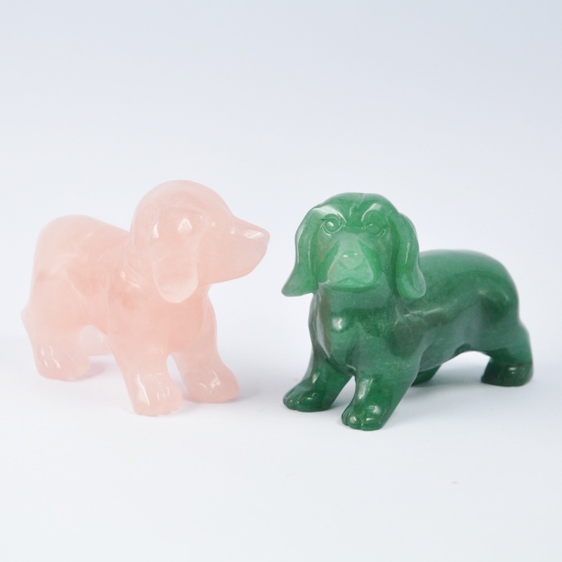 3-inch natural jade carved sausage dog carving ornaments