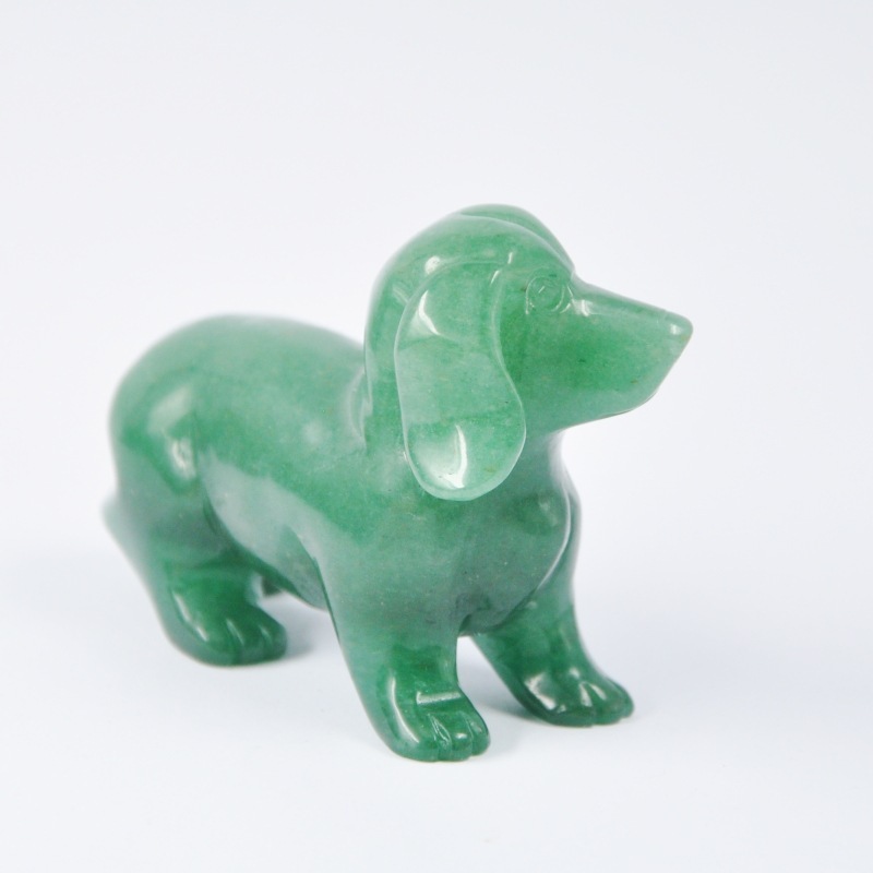 3-inch natural jade carved sausage dog carving ornaments