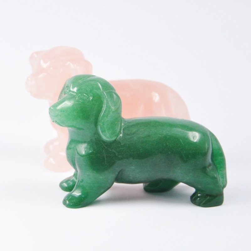 3-inch natural jade carved sausage dog carving ornaments
