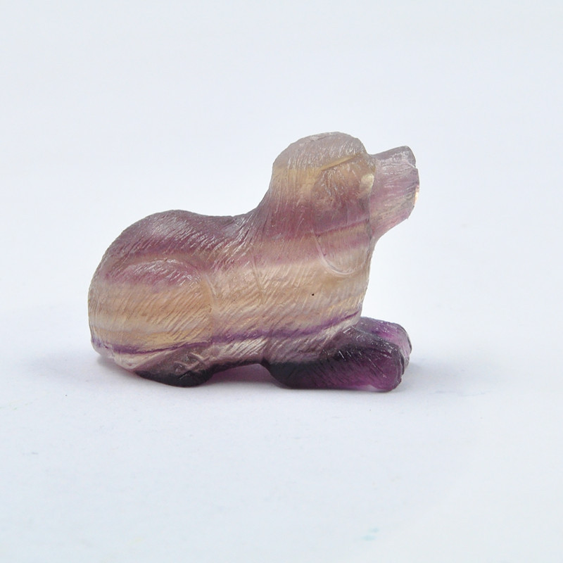 50mm natural crystal jade carving colorful fluorite dog ornaments