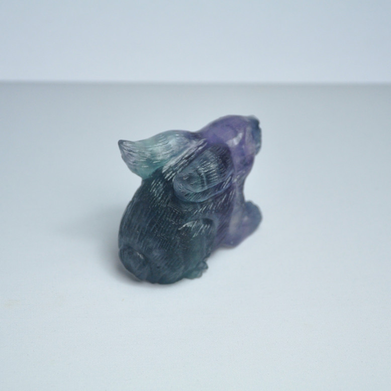 50mm natural crystal jade carving colorful fluorite frosted jade rabbit ornament