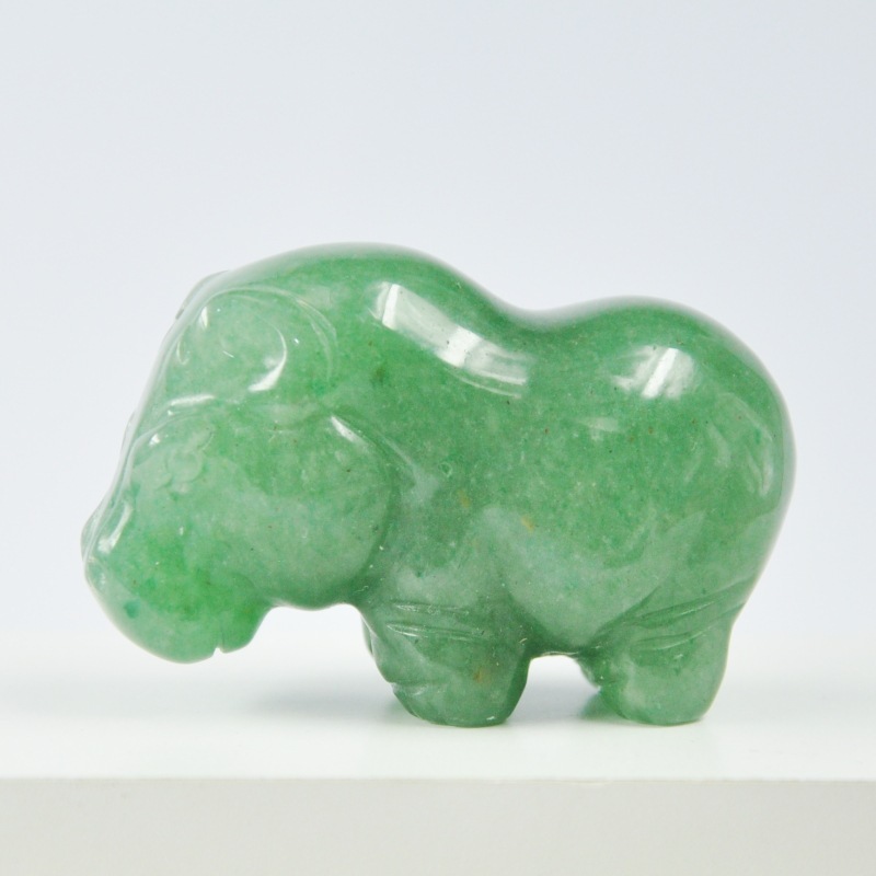 2-inch natural crystal agate carved hippopotamus ornaments