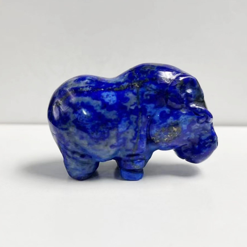 2-inch natural crystal agate carved hippopotamus ornaments