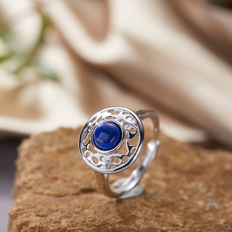 S925 sterling silver natural pearl crystal jade ring