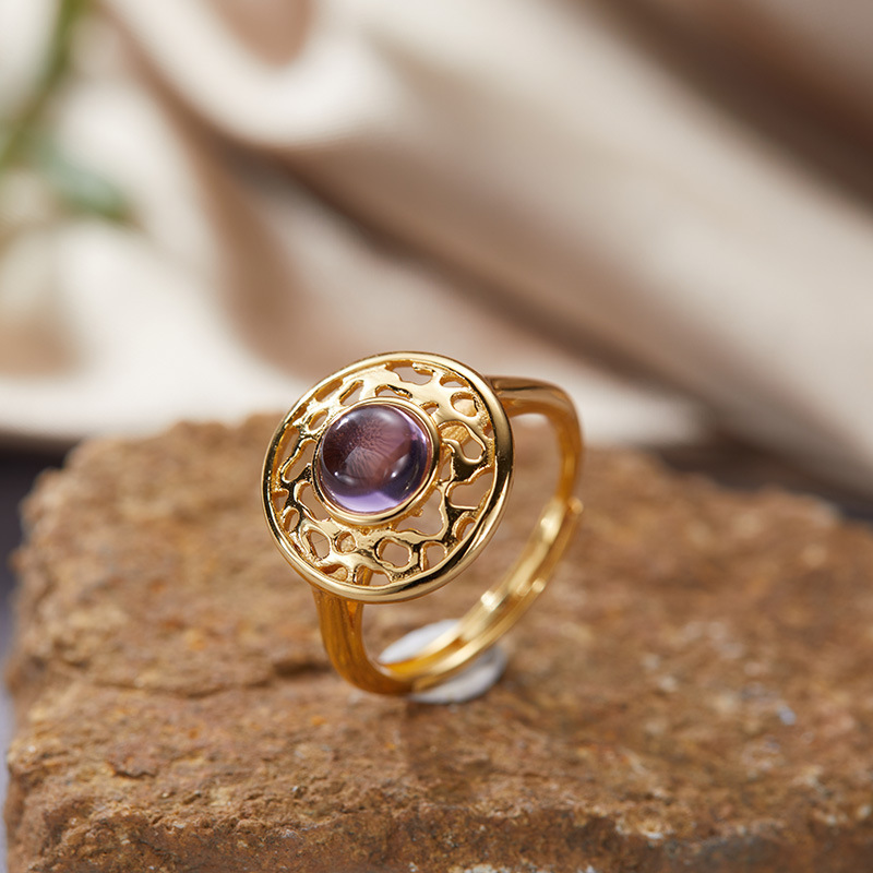 S925 sterling silver natural pearl crystal jade ring
