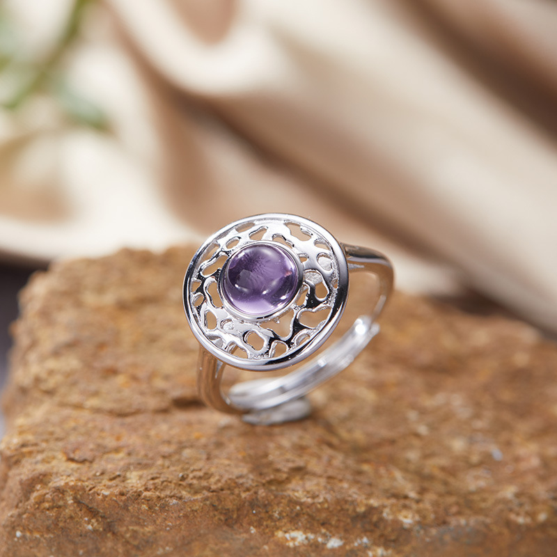 S925 sterling silver natural pearl crystal jade ring