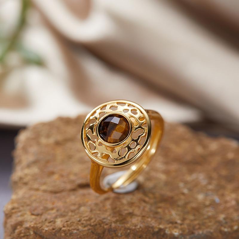 S925 sterling silver natural pearl crystal jade ring