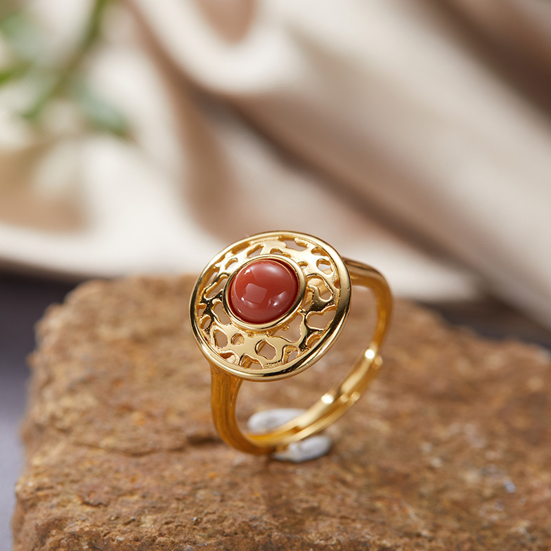 S925 sterling silver natural pearl crystal jade ring