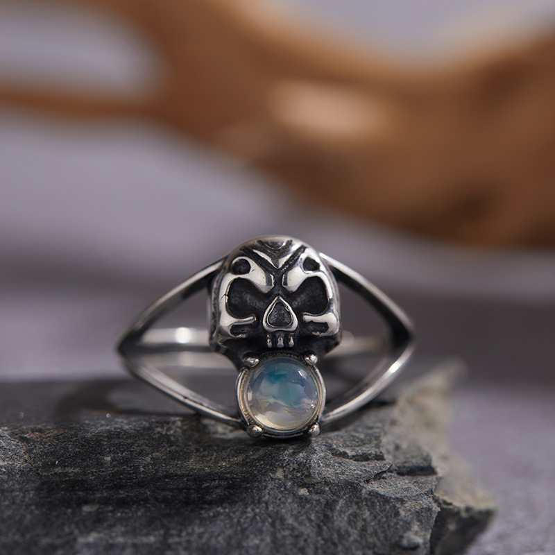 S925 sterling silver opal ring