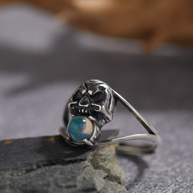 S925 sterling silver opal ring