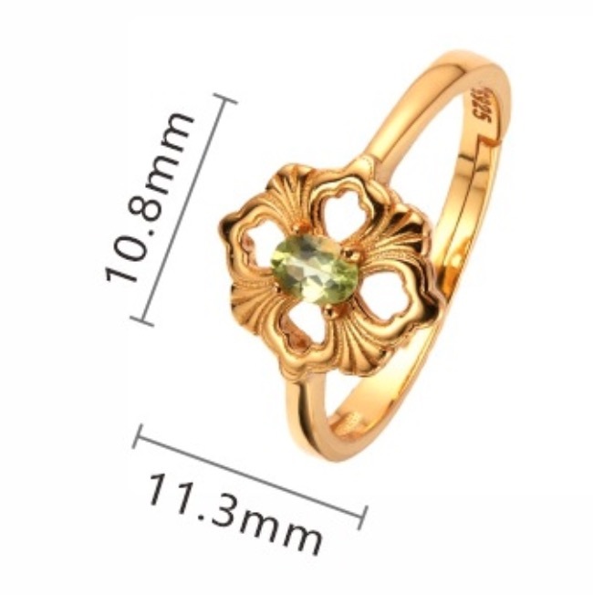 S925 sterling silver natural colored gemstone ring