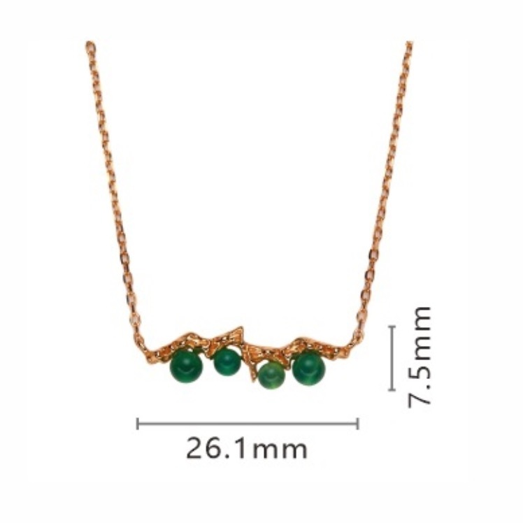 S925 sterling silver inlaid with natural pearl gemstone art necklace
