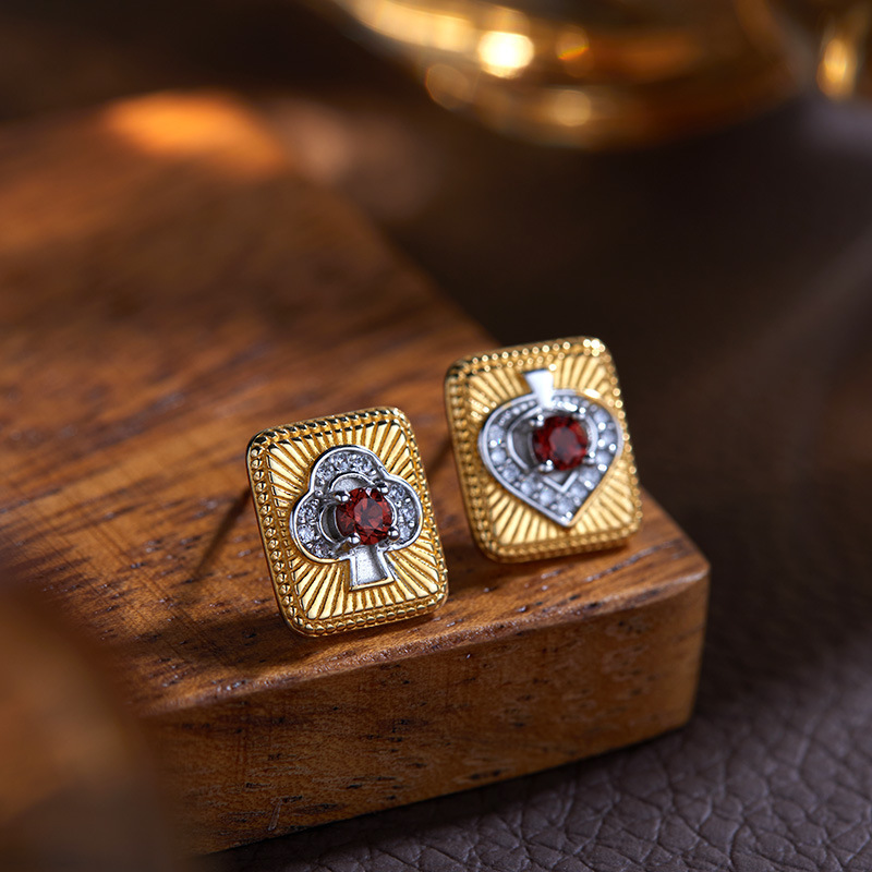 S925 sterling silver earrings with natural gemstones