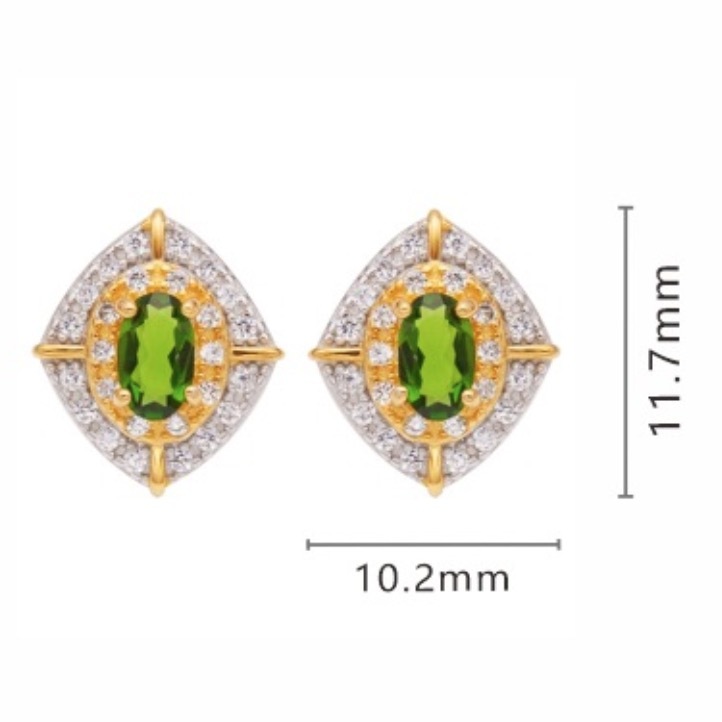 S925 sterling silver inlaid with natural crystal gemstone earrings
