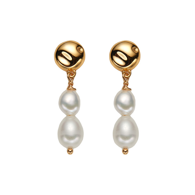 S925 sterling silver natural freshwater pearl earrings