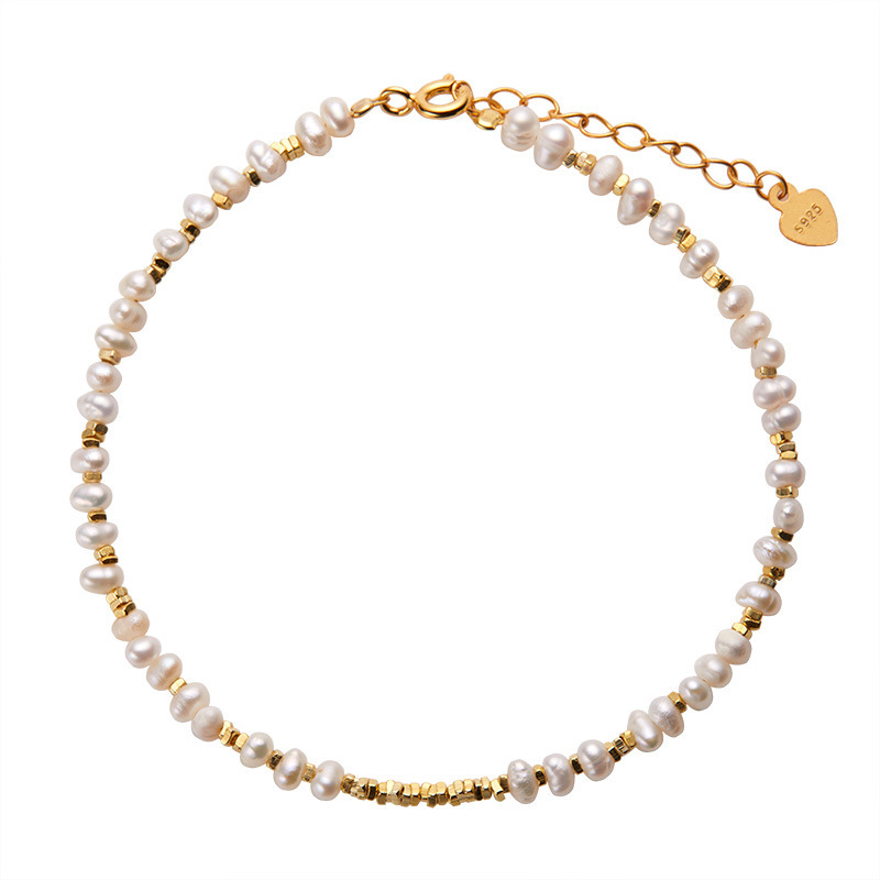 S925 sterling silver with natural pearl bracelet