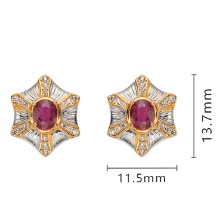 S925 sterling silver inlaid with natural crystal gemstone earrings