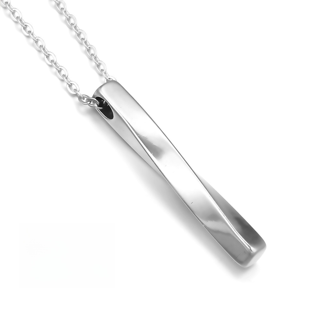 10pcs/bag Stainless steel 3D twisted rectangular necklace
