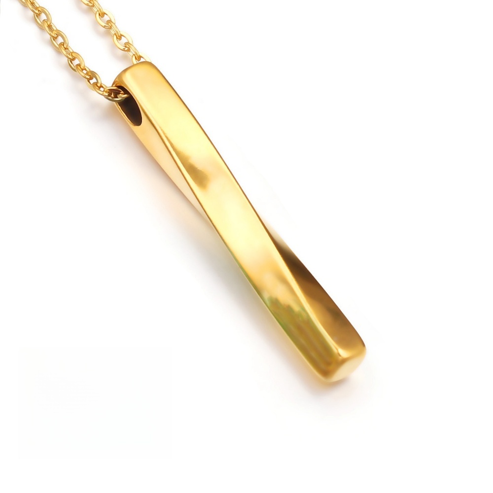10pcs/bag Stainless steel 3D twisted rectangular necklace