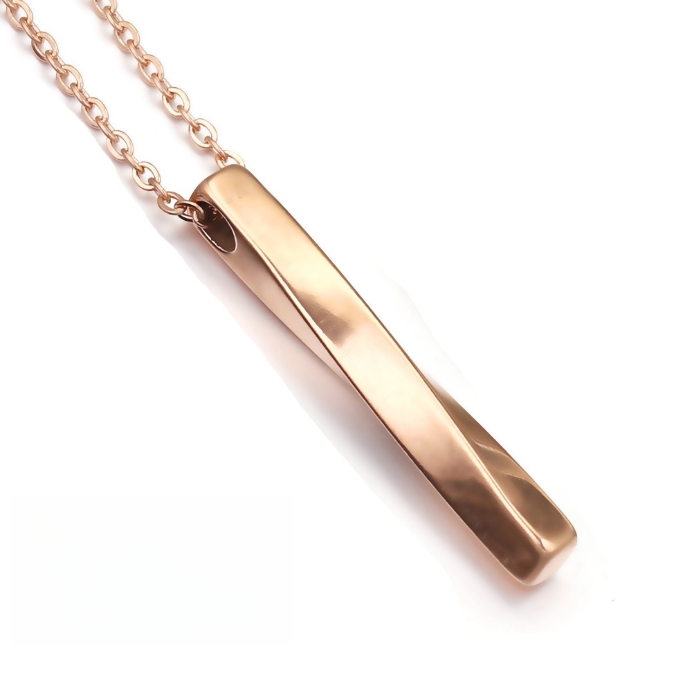 10pcs/bag Stainless steel 3D twisted rectangular necklace