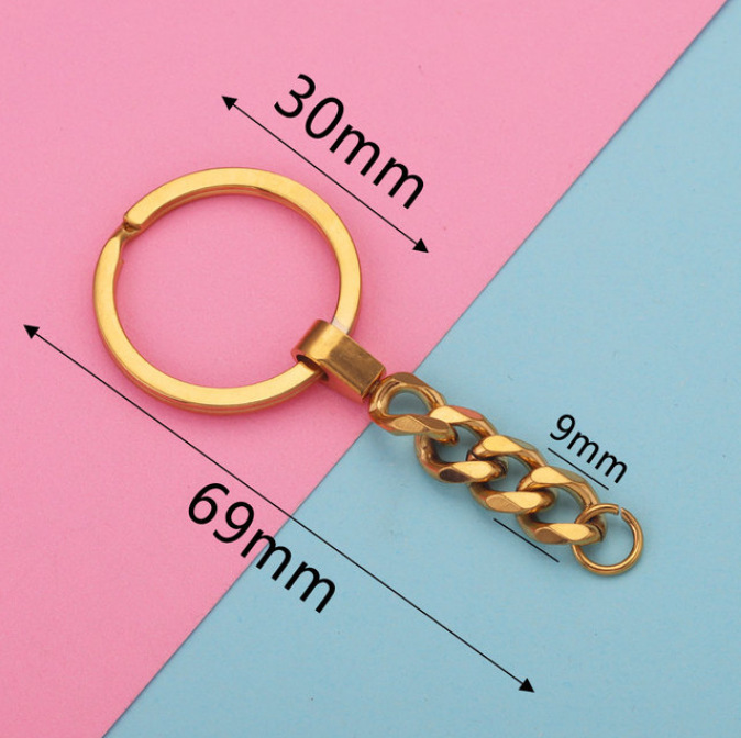 10pcs/bag Stainless steel 30mm keychain with grinding chain