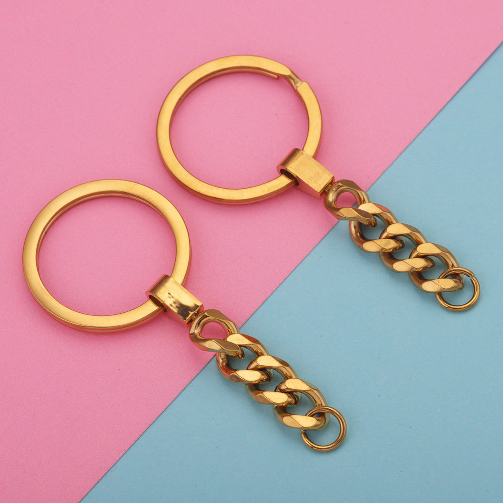 10pcs/bag Stainless steel 30mm keychain with grinding chain