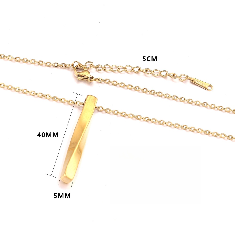 10pcs/bag Stainless steel 3D twisted rectangular necklace